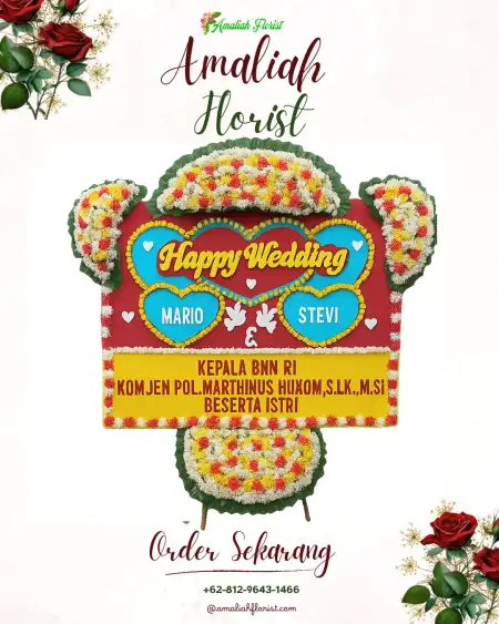 Papan Bunga Pernikahan Karta